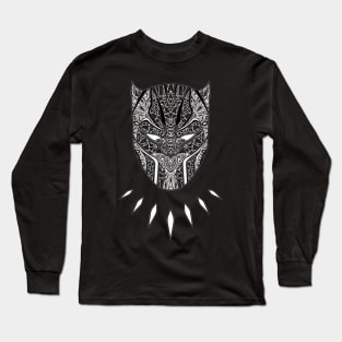 Black Panther Mandala Tribal Mask Long Sleeve T-Shirt